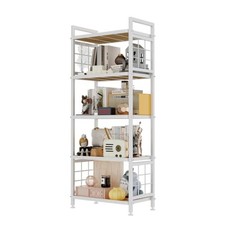 GIOTORENT 5-Tier Pantry Shelves with Wooden Boards, Heavy Duty Storage Shelve...