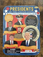 Presidents of the United States Educational Magnets With Tin Play Case Ages 7 