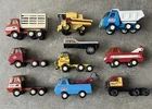 Vintage Pressed Steel LOT (9) Tonka Buddy L  Trucks Trailer Dump Tow Harvester
