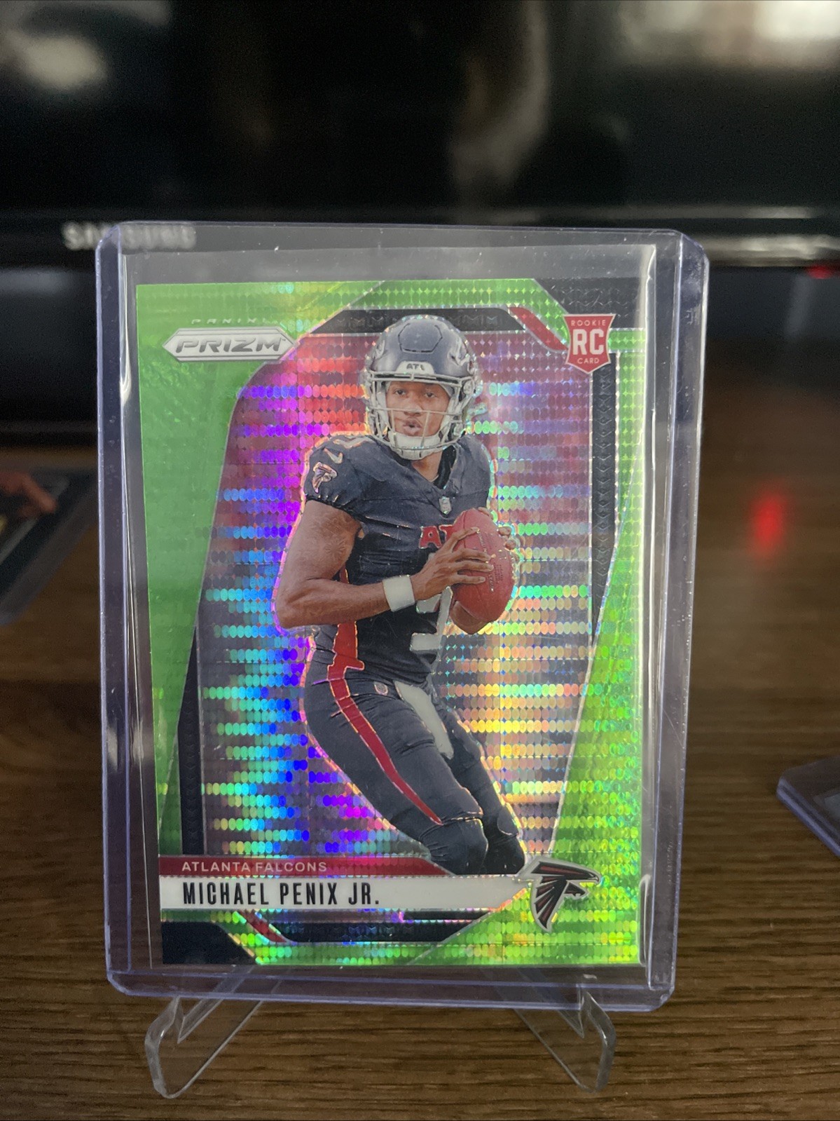 2024 Panini Prizm - Rookies Michael Penix Jr. #378 Neon Green Pulsar Prizm (RC)