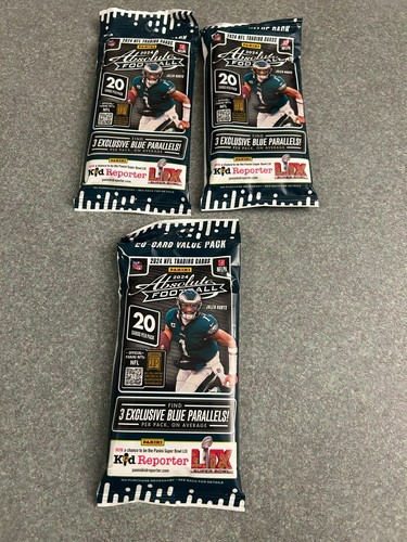 2024 Panini Absolute Football 20 Karten Value Fat Packs (3 Pack Lot)