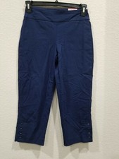 JM COLLECTION Navy Blue Comfort Waist Light Weight Capri Pants Size XS NEW 
