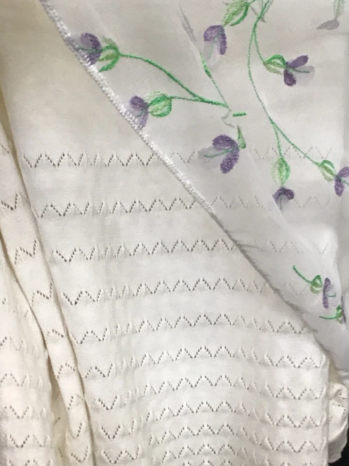 Moschino 3 Piezas Blanco Lavanda Floral Falda Larga Tejida Tanque y Cárdigan Nuevo Con Etiquetas Talla-12 Foto 4 de 4