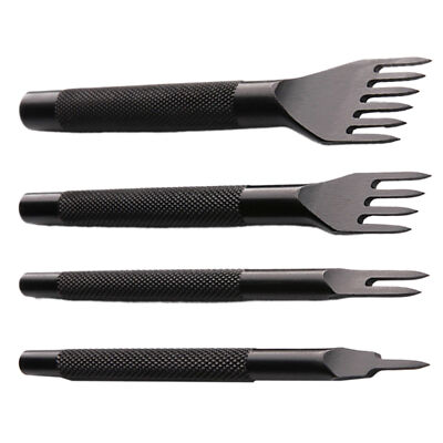 4-teiliges Lederhandwerkswerkzeug-Set, Lochmeißel, Gravierstich, Stanzwerkzeug-