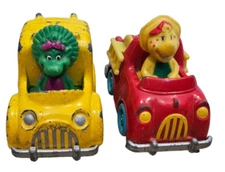 Barney Diecast Vehicles Baby Bop and BJ Fire Engine School Bus Vintage 1997