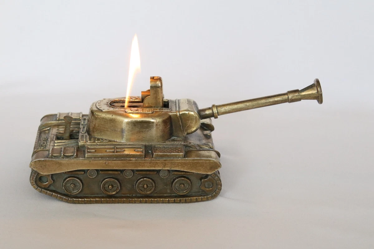 Vintage ATC Japan US Army Military Tank Table Lighter in Working