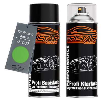 Autolack Spraydosen Set für Renault Alpine 01937 Vert Rfa Green Rfa
