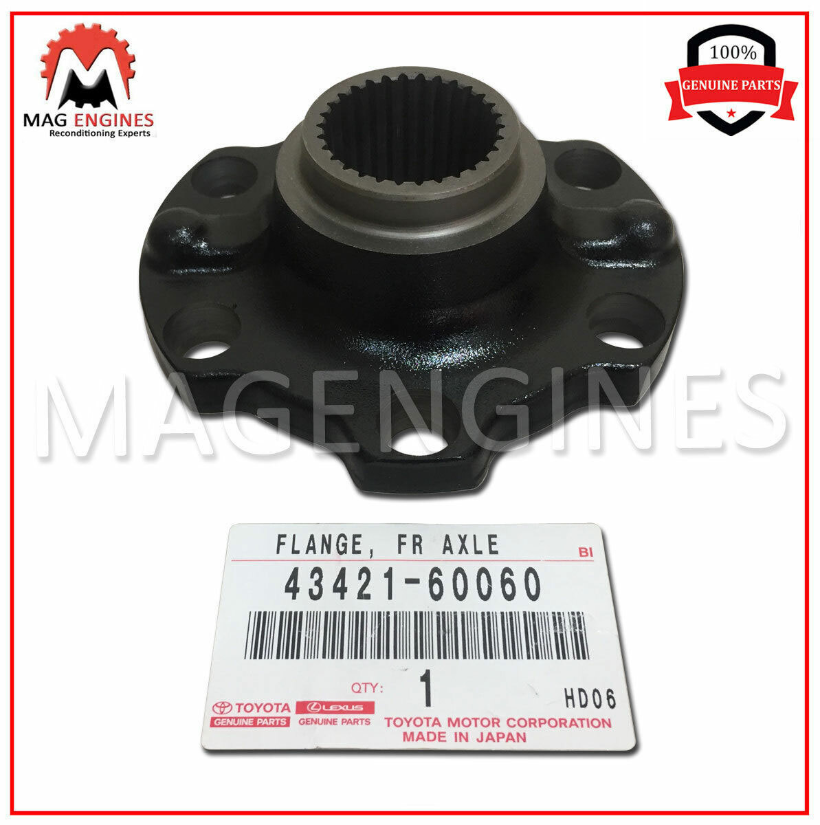 43421-60060 GENUINE OEM FRONT AXLE FLANGE, RH/LH FOR LAND CRUISER 