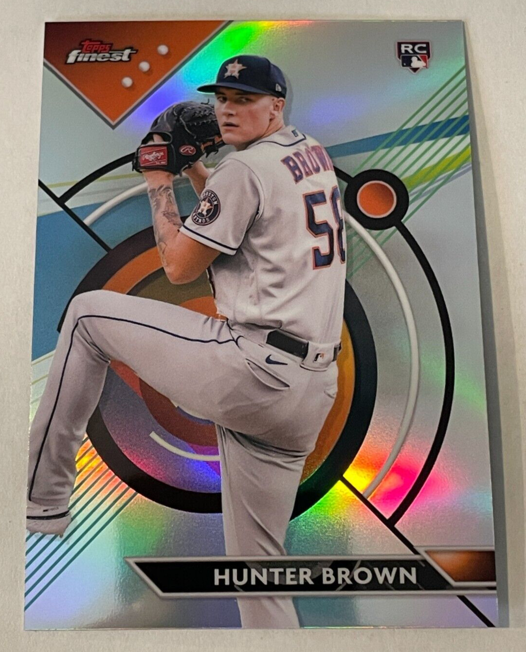 2023 Topps Finest Hunter Brown #69 REFRACTOR Rookie Card RC Houston Astros