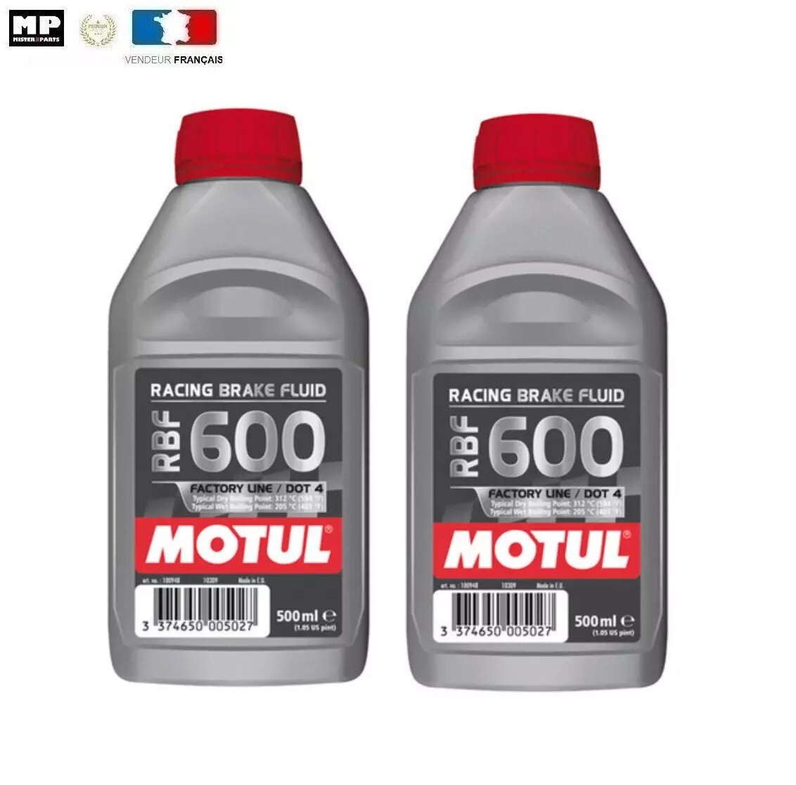 Liquide de freins Motul RBF 600 DOT4 haute résistance thermique lot 2x500ml