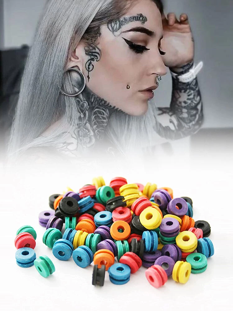 100 Pcs Full Grommets Nipple Tattoo Supplies Machine Parts Rubber - product detail image 5