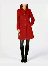Anne Klein Single-breasted Club-collar Coat .us Size 10 -uk Size 14