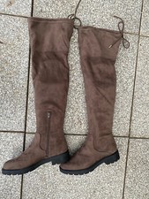 S.Oliver Overknees flach Boho enganliegende Stiefel Gr.40 Braun NEU OVP 