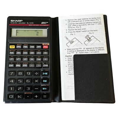 Sharp Vintage Scientific Calculator Model EL-531D Memory Safe Guard
