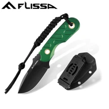FLISSA 7Inch Fixed Blade Knife Full Tang Hunting Knife Tactical Knife G10 Handle