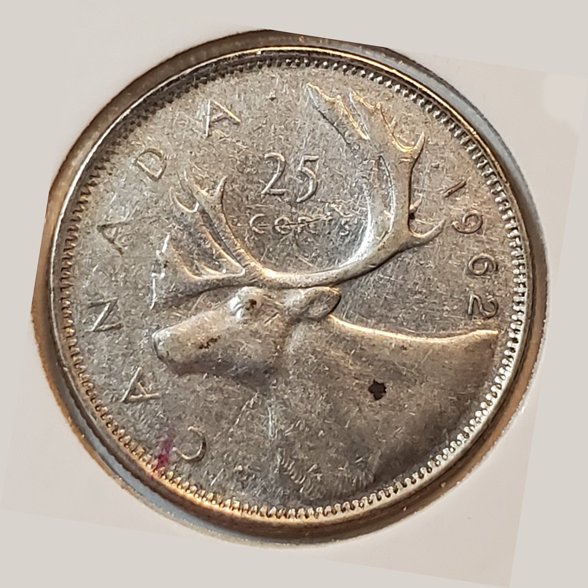 1962 Canada 25 twenty five cents SILVER - LOW COMBINED SHIP - C25