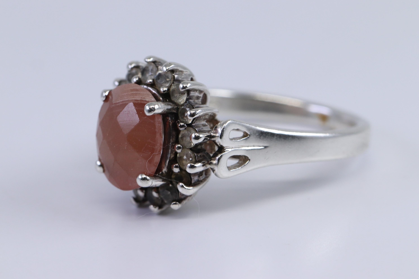Sterling Silver Translucent Salmon Rhodochrosite … - image 2