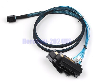 Mini SAS HDD SFF-8643 to 4 SFF-8482 Connector with Power Port Hard Drive 1M