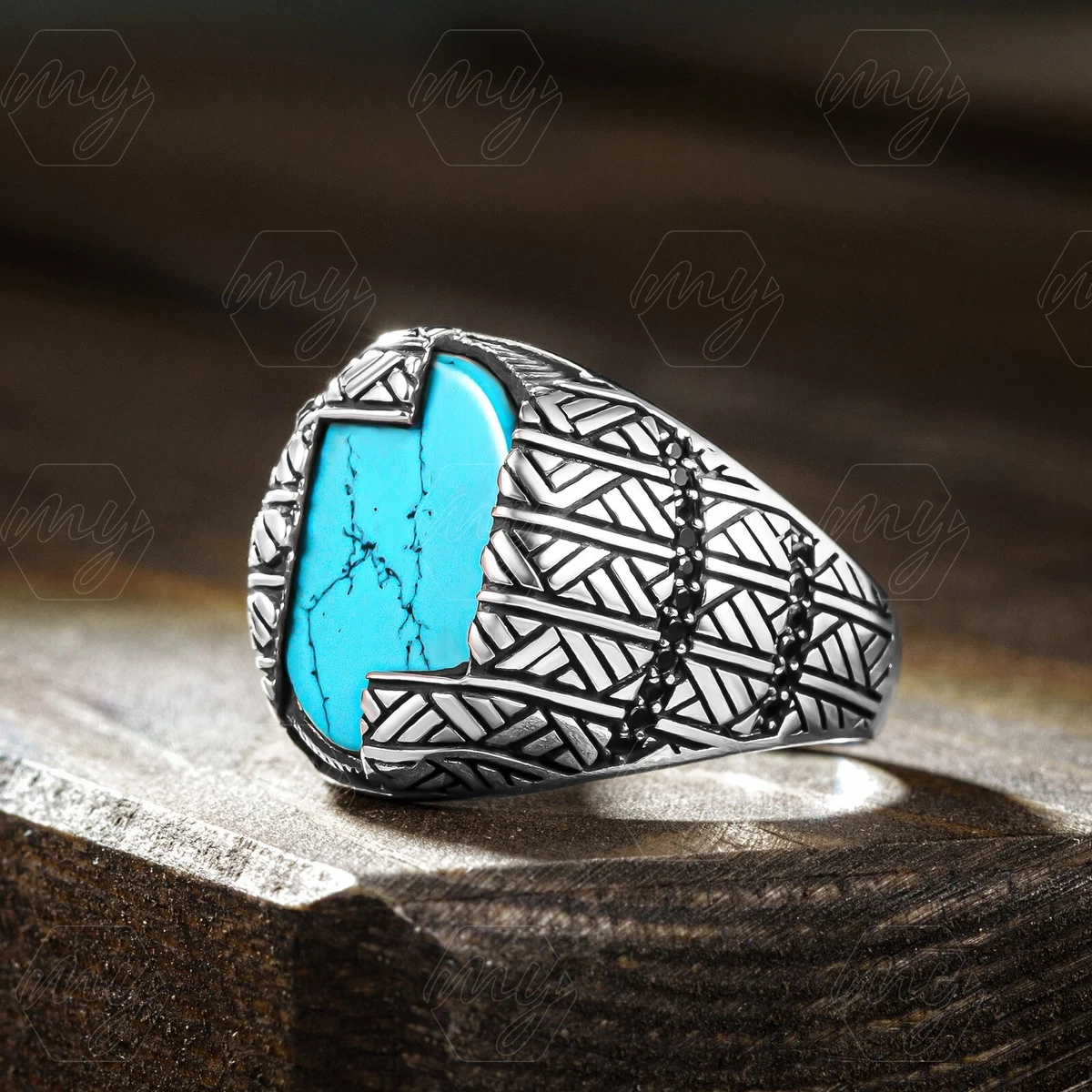 Genuine Turquoise Gemstone Silver Men Ring , Men Gemstone Jewelry , Gemstone  Ring , Mens Ring , Blue Gemstone Ring , Crystal Rings - Etsy