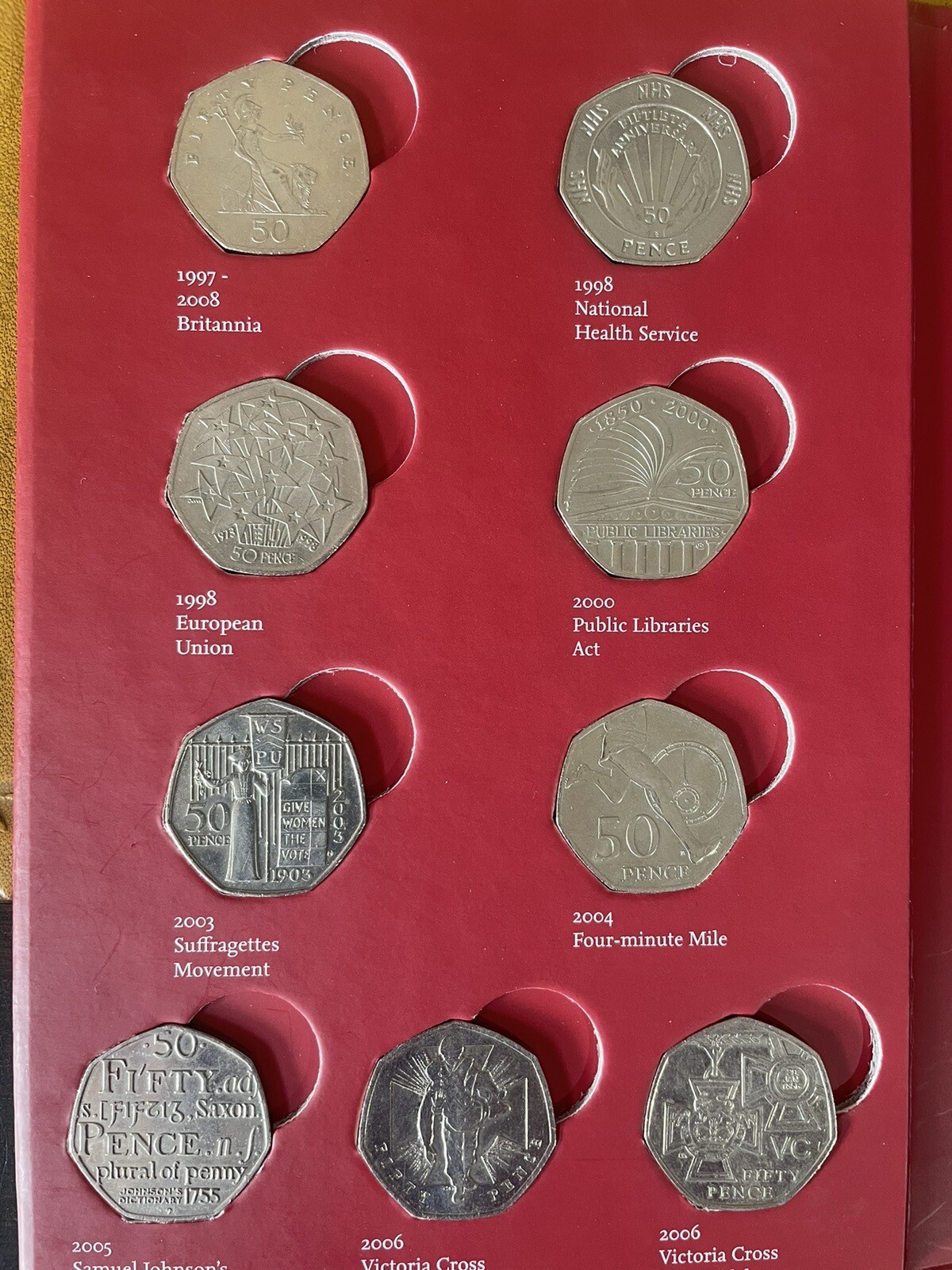 2 Royal Mint Great British Coin Hunt UK 50p Coin Collector Albums With