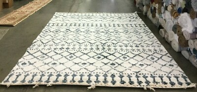 CREAM / BLUE 9' X 12' Back Stain Rug, Reduced Price 1172642442 BFG519A-9