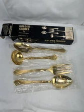 Vtg MCM GOLDEN CANNES HOME CONCEPTS 4-PIECE GOLD-ELECTROPLATE HOSTESS SET Japan