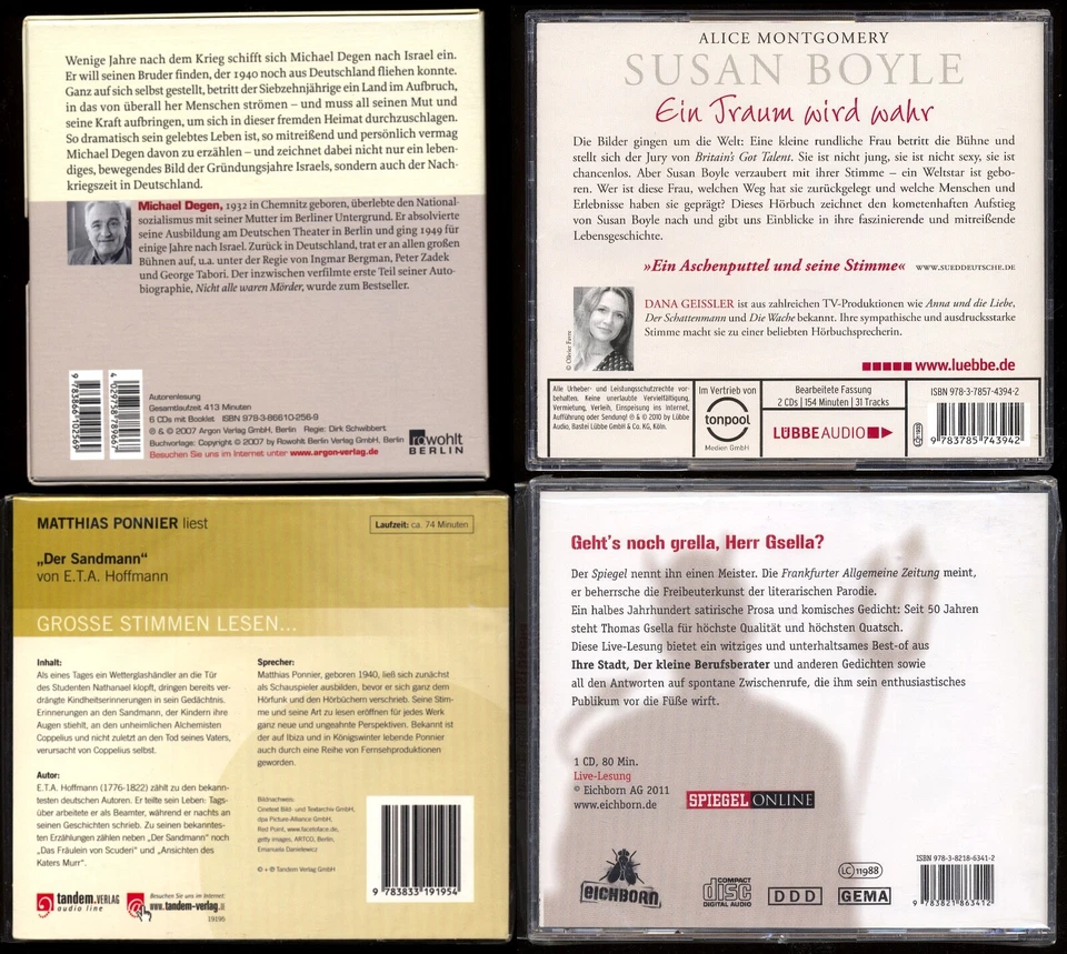 4 CD-HÖRBÜCHER★M. DEGEN•MEIN HEILIGES LAND★Susan BOYLE★SANDMANN★BESTGSELLA★10 CD - Bild 2 von 4