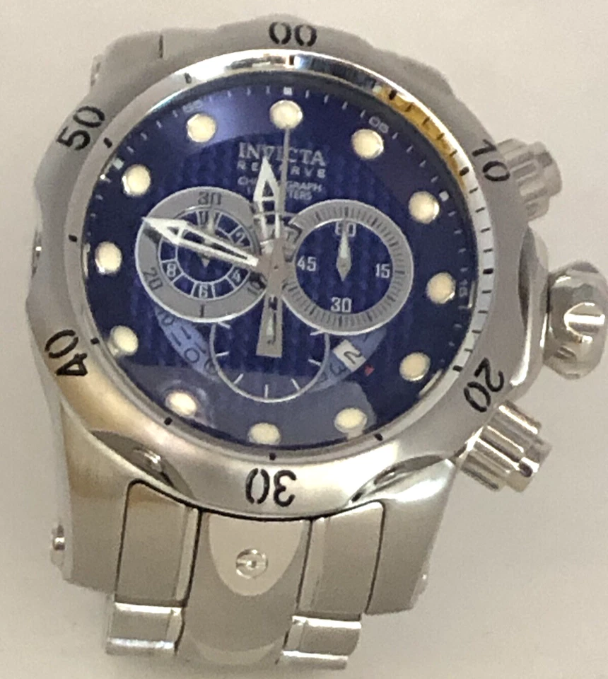 Neuf Invicta Reserve Venom Homme 6717 Chronographe Cadran Bleu Acier Montre en - Photo 2/4