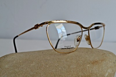 Laura Biagiotti occhiale da vista vintage 1988 metallo oro elegante gatta |  eBay