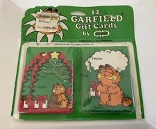 Vintage Garfield Christmas Gift Cards/Gift Tags, 1978, 5 of each design