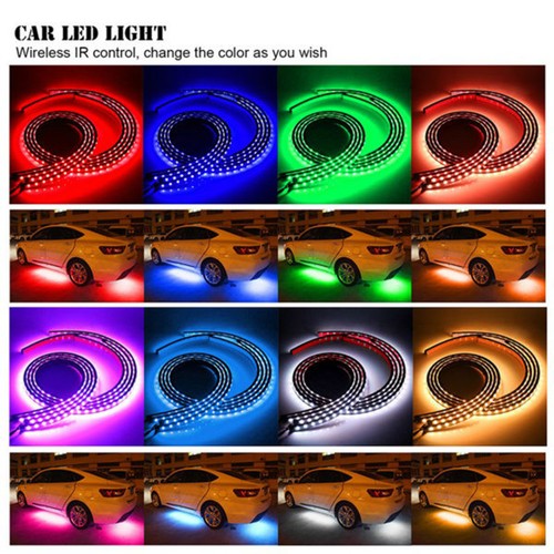 Million Color 5050 LED Undercar Underbody Under glow Kit Neon Strip Light Tube - Picture 9 of 12