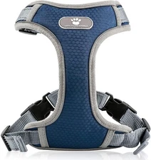 Dog Harness, No Pull Reflective Adjustable, Breathable Mesh, Navy Blue XL 23-33"