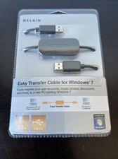 Belkin Easy Transfer Cable for Windows 7 USB 2.0 8ft /2.4m PC Adapter New