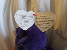 EXTREMELY RARE!! Ty Beanie Baby, Princess Diana purple stash white rose