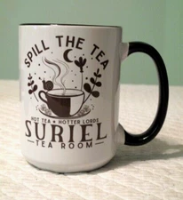 Spill the Tea Suriel Tea Room "Hot Tea Hotter Lords" Coffee Mug Tea Cup Bookish