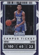 SHAI GILGEOUS-ALEXANDER Draft Pick KENTUCKY WILDCATS Campus Ticket Card SGA MVP!