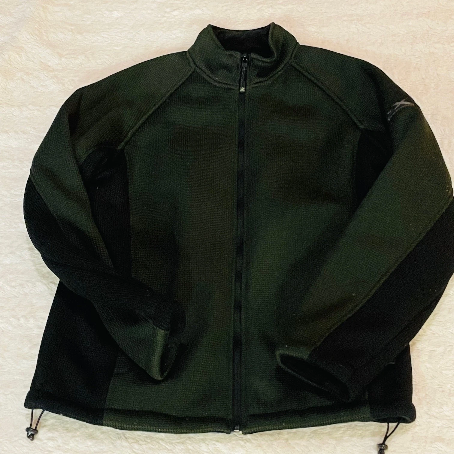 ZeroXposur Mens Full Zip Fleece Jacket Sz M Forest Green Black