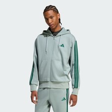 adidas men Essentials 3-Stripes Fleece Hoodie