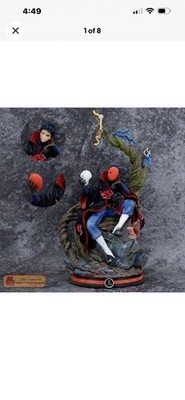 Anime Ninja Shippuden Akatsuki Uchiha Obito Tobi Sit PVC Figure Statue Toy Gift