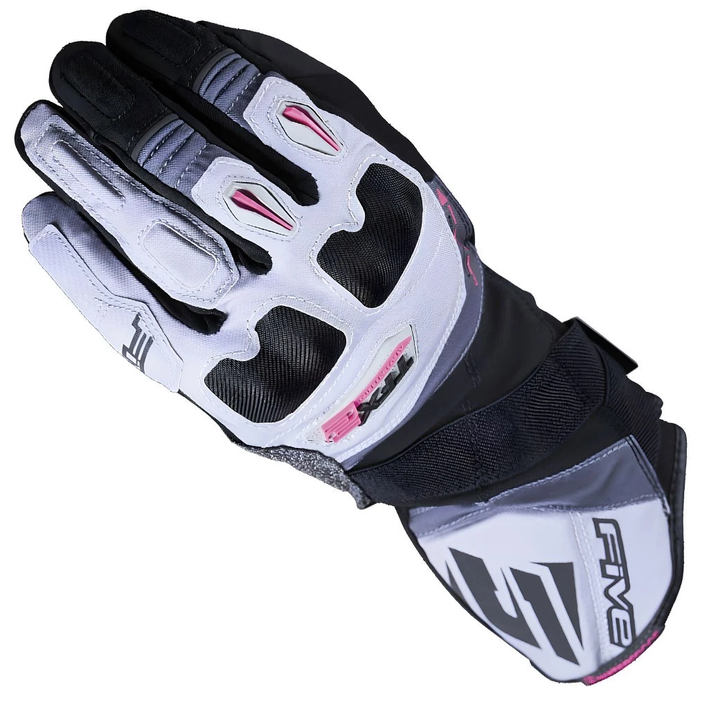 FIVE TFX-2 LADIES GREY PINK WATERPROOF TEXTILE MOTORCYCLE BIKE TOURING ADV GLOVE