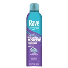 Rave Volume Boosting Weightless Mousse, Unscented, for All Hair Types, 7 oz