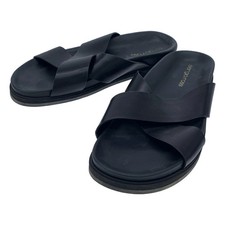 Sergio Rossi Cross Leather Sandals Black Size 7 Italy Used