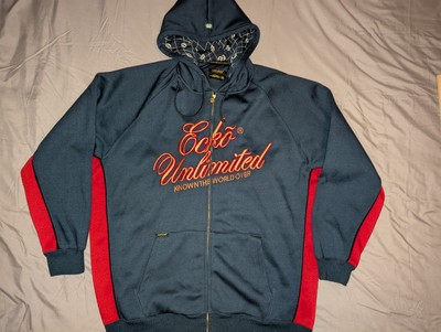 Y2k 2000s Ecko Unltd LOUD Full AOP Hood Color Block Zip Hoodie Mens 3XL Hip Hop