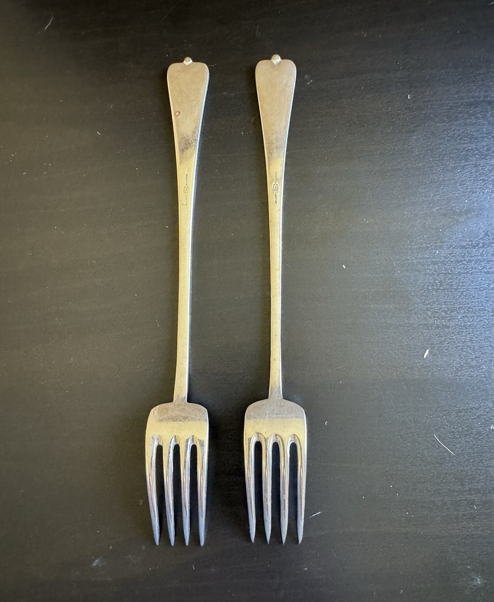 アンティークツノフォーク@a26 Vintage Art. Krupp Berndorf Alpacca Silver Dinner Forks Art Deco