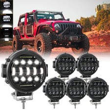 6x 7 Black Led Pods Work Light Bar Round Driving Fog Headlight Truck Off-road 6x 7 Black Led Pods Work Light Bar Round Driving Fog Headlight Truck Off-road
