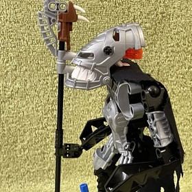 LEGO Bionicle VEZON Figure Only From Set # 8764 but w/ CUSTOM REPLACEMENT CAPE