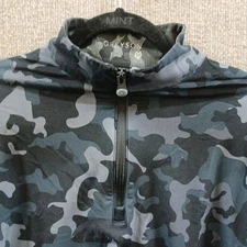 Greyson Tate Mockneck Quarter-Zip Pullover Men's Blue Camo Midweight Performance