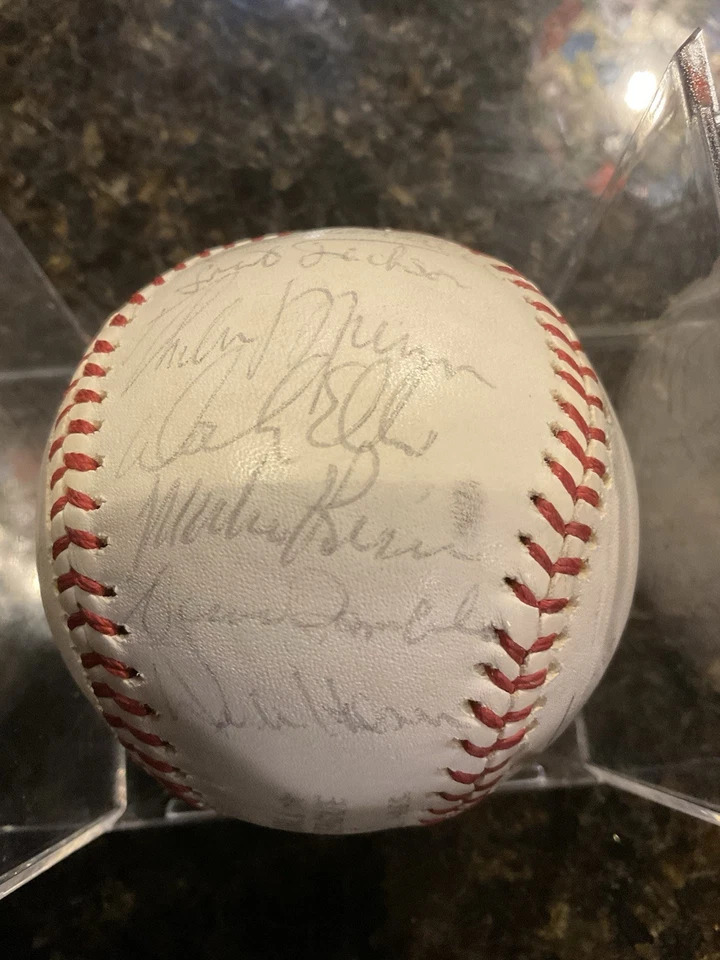 1976 (?)  Yankees Team Signed Official American League Baseball - Image 3 of 4