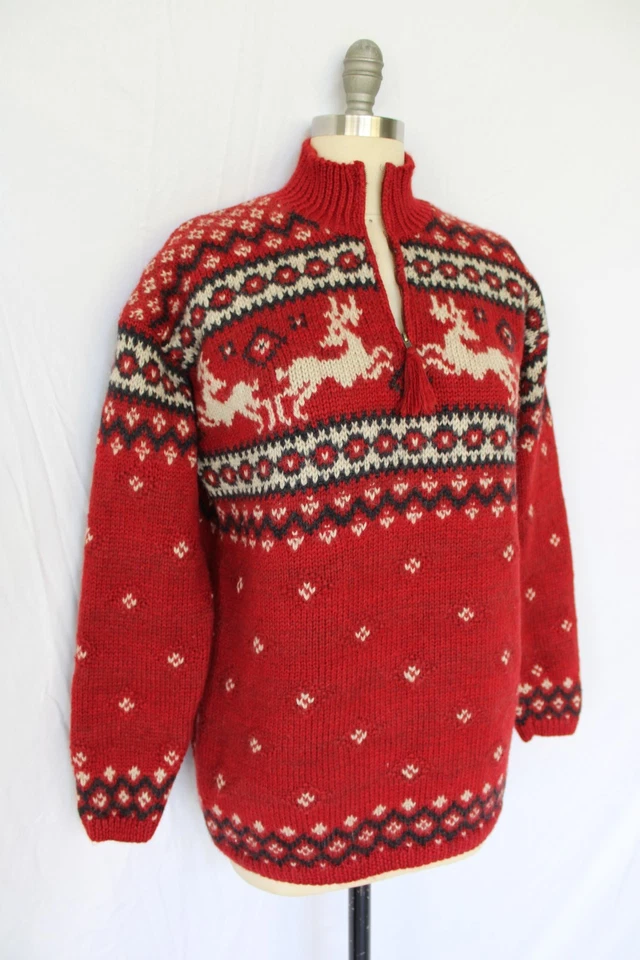 Suéter de lana vaquichan azteca Ralph Lauren vintage tejido a mano reno Fair Isles Foto 2 de 4