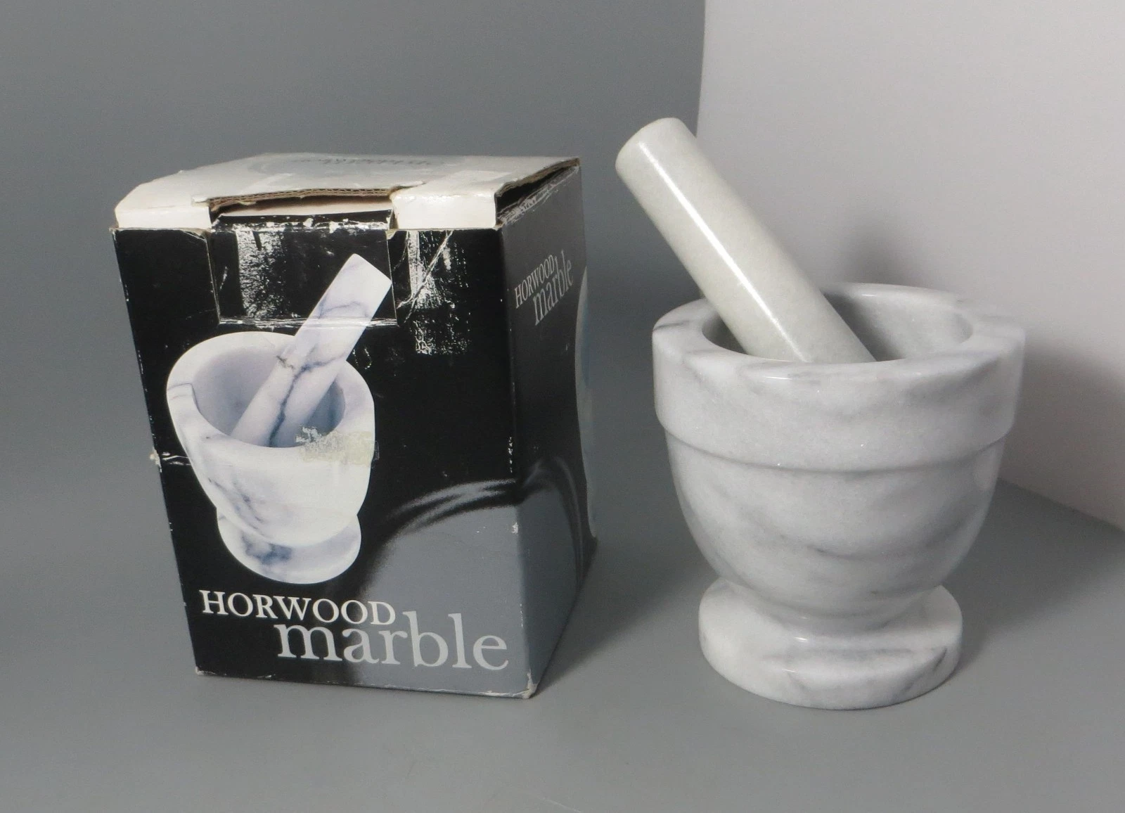 Horwood Polished White Marble 10cm 4" Mortar & Pestle H356 Boxed